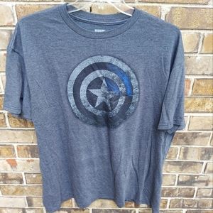Marvel Captain America T-Shirt Black/Grey Men's 2XL